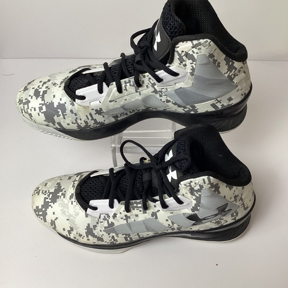 Under Armour Digital Camo Basketball Shoes Men High Top Athletic Sneakers - Picture 2 of 14